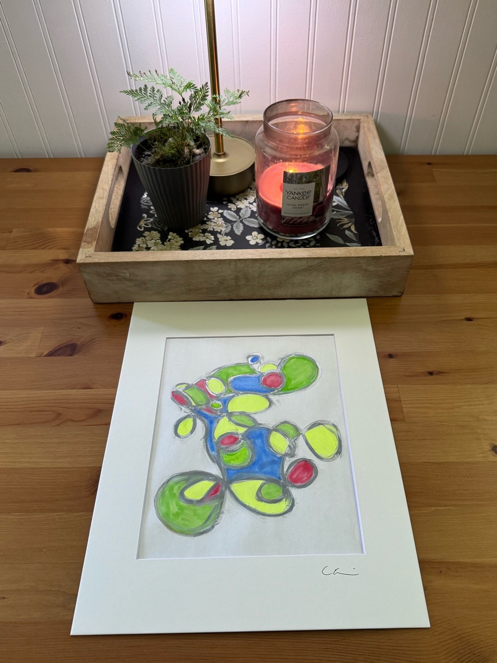 New Original Signed Artwork Ink and Chalk on Paper